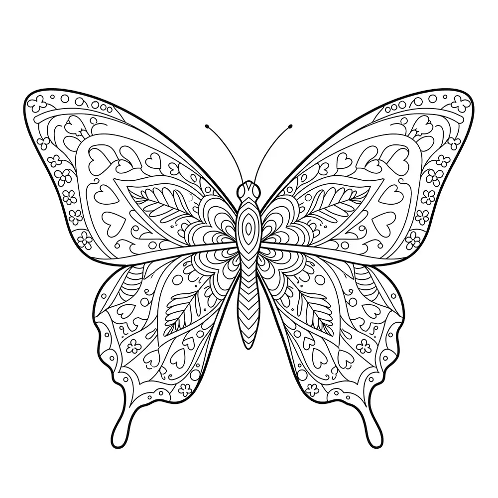 mandala Butterfly Coloring Page