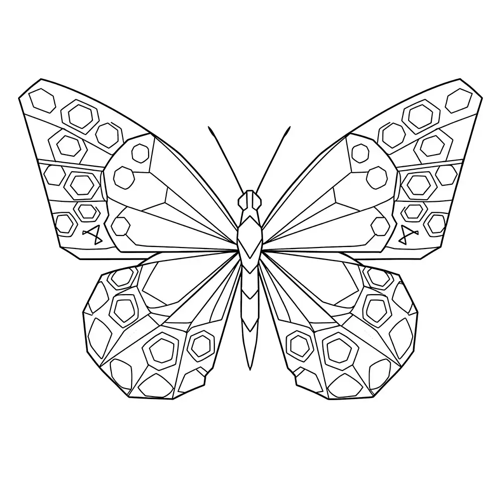 pattern Butterfly Coloring Page